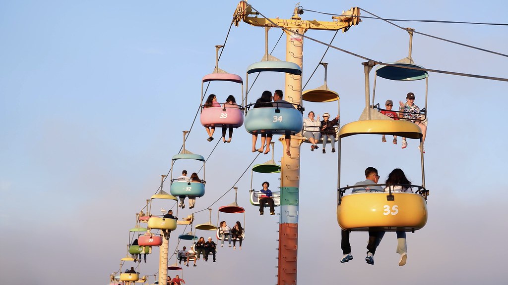 Johny Vino abstract photograph of cable car buckets against the sky