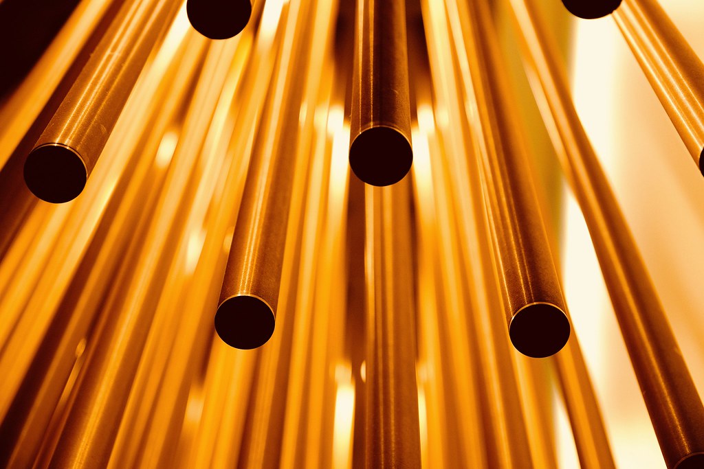 Johny Vino abstract photograph of golden ceiling lights
