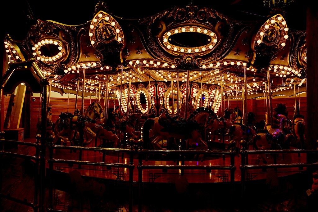 Johny Vino architecture photograph of carousel lights at night