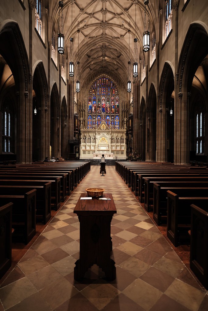 Johny Vino architecture photograph of a cathedral interior aisle