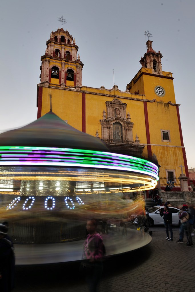 Johny Vino architecture photograph of a colonial church and carousel