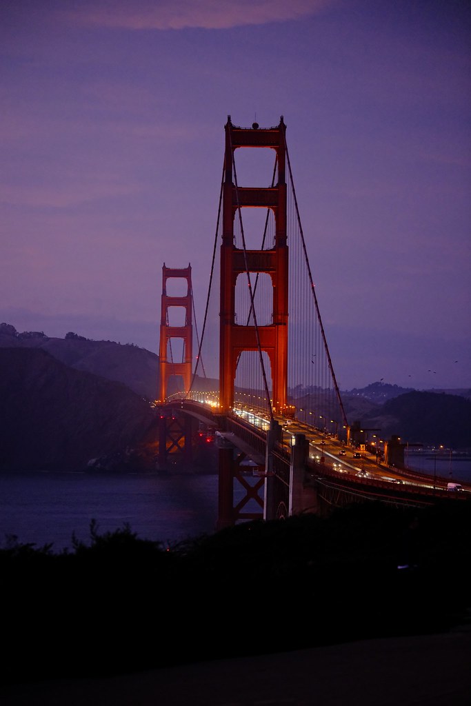 Johny Vino architecture photograph of the Golden Gate Bridge at dusk