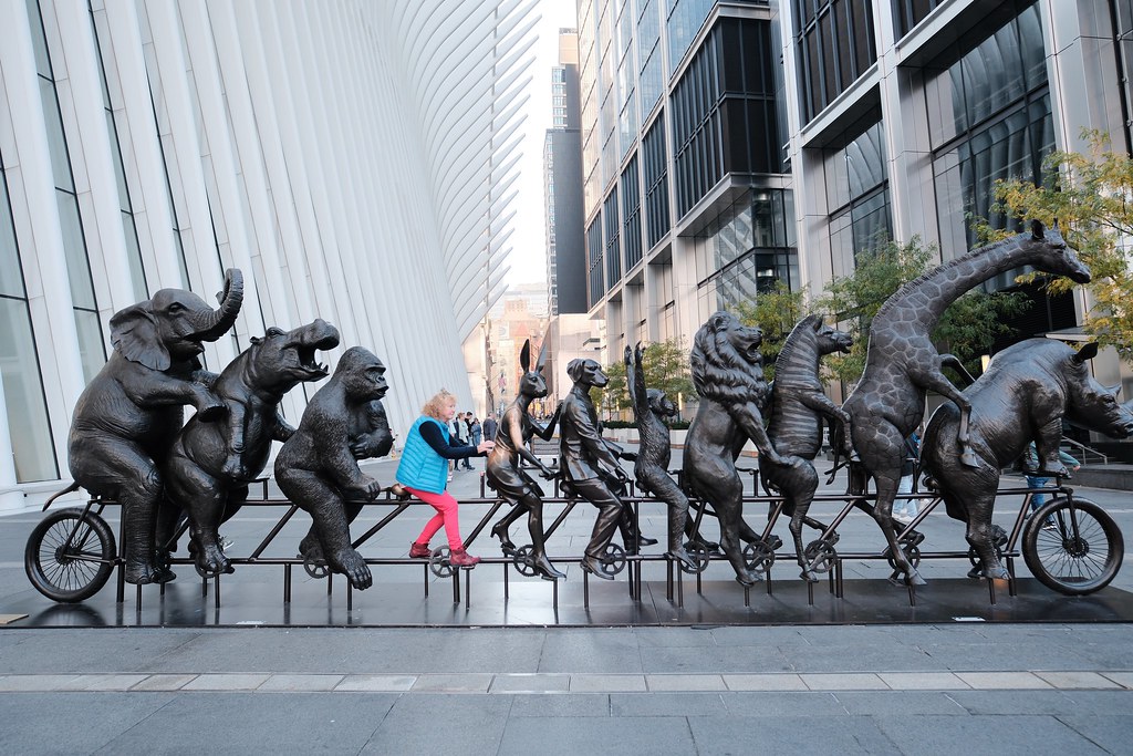 Johny Vino still life photograph of cyclist sculpture street art